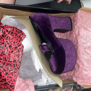 STRANGE CVLT,Elegant Purple Velvet Women's Platform Shoes BRAND NEW